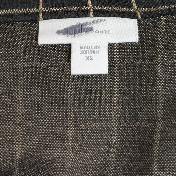 J Jill Ponte Top Women's XS Black Tan Windowpane Plaid Casual Career Shirt - Picture 5 of 8